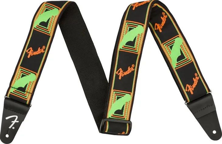 fender-neon-monogram-green-orange-pasek-do-gitary