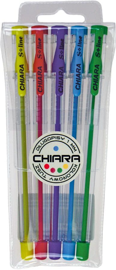 Długopisy SPARK Chiara 5 kolorów ETUI + wkład