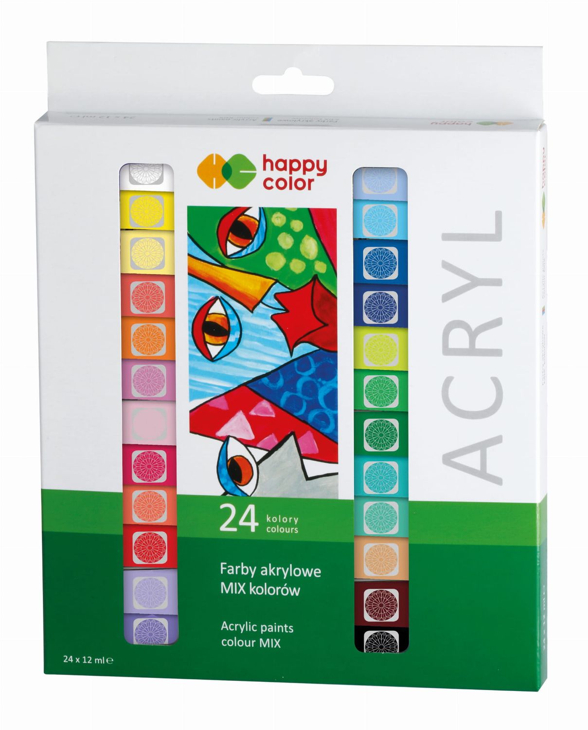 HAPPY COLOR Farby akrylowe 24 kolory po 12 ml