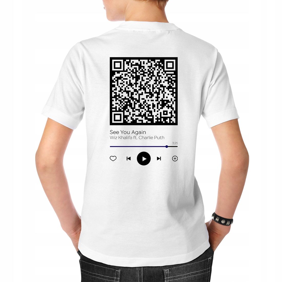 Męski T-SHIRT TYŁ M Biały Whiz Khalifa KOD QR 28 - ERLI.pl