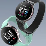 smartwatch-damski-ry9-silver-mesh-kolor-zielony
