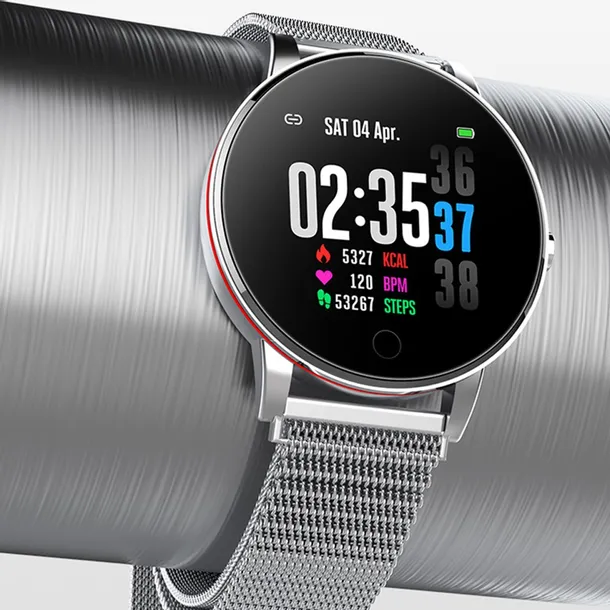 smartwatch-damski-ry9-silver-mesh-stan-nowy-kolor-zielony