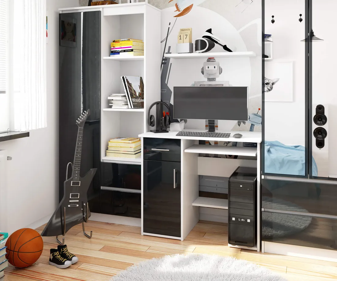 biurko-jay-90-cm-biale-grafit-polysk-stan-nowy