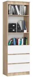 regal-biurowy-r-60-cm-clp-3-szuflady-2-polki-dab-sonoma-bialy