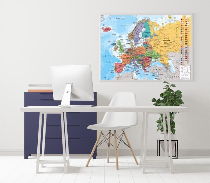 Mapa Europy - Plakat 91,5x61 Cm - ERLI.pl