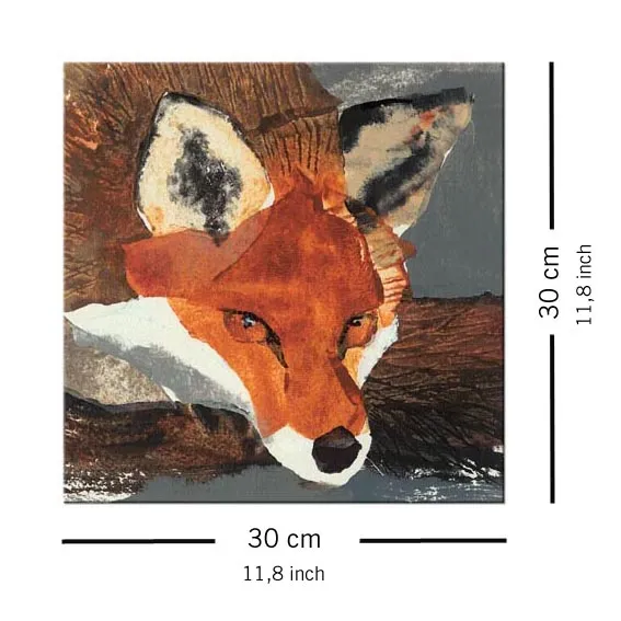 fox-obraz-na-plotnie-30x30-cm-stan-nowy