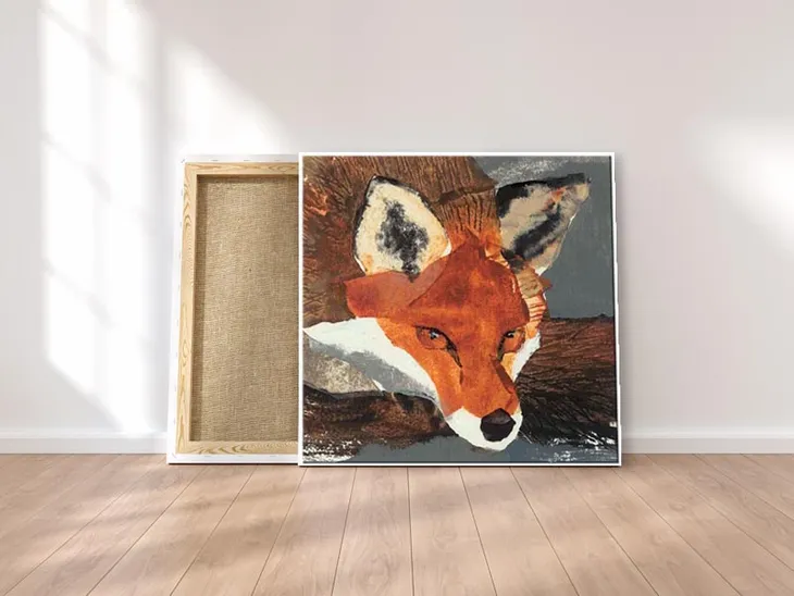 fox-obraz-na-plotnie-30x30-cm-stan-nowy