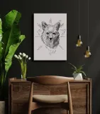 lis-szary-obraz-na-plotnie-20x30-cm-stan-nowy