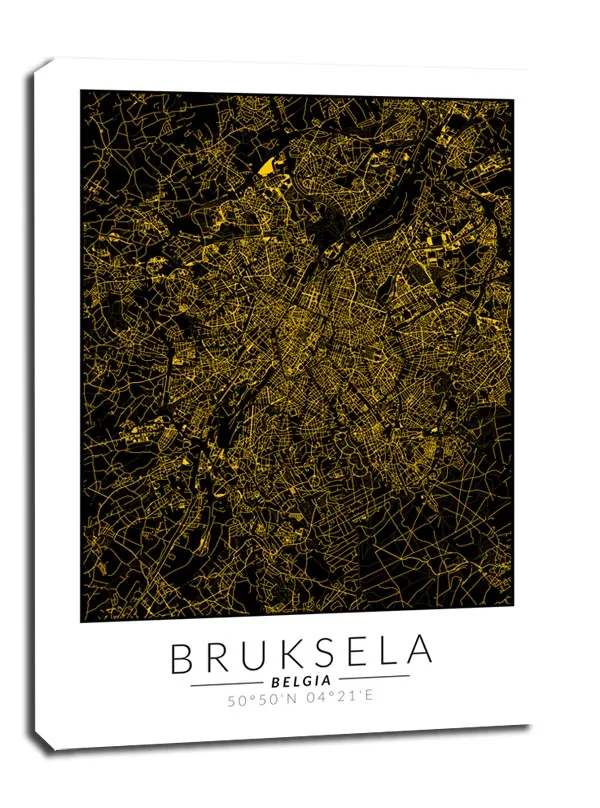 bruksela-zlota-mapa-obraz-na-plotnie-60x80-cm