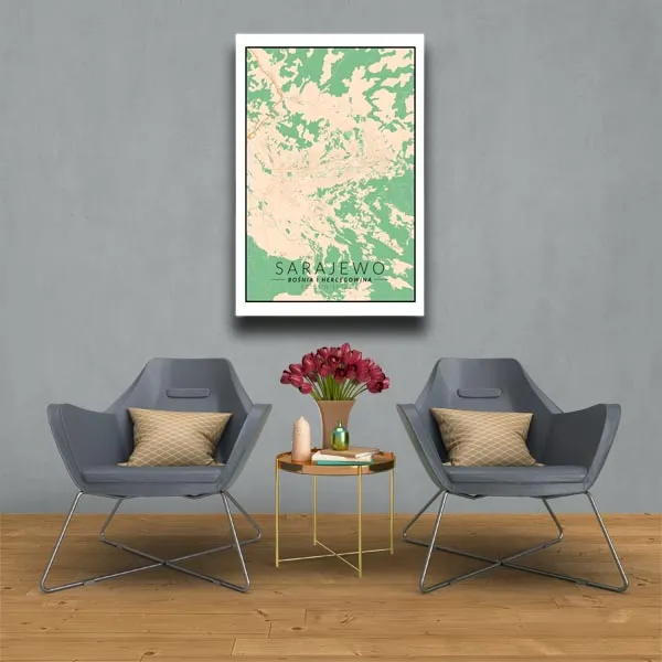 sarajewo-mapa-kolorowa-obraz-na-plotnie-40x60-cm