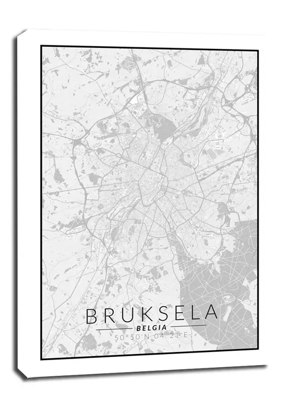 bruksela-mapa-czarno-biala-obraz-na-plotnie-40x60-cm-stan-nowy