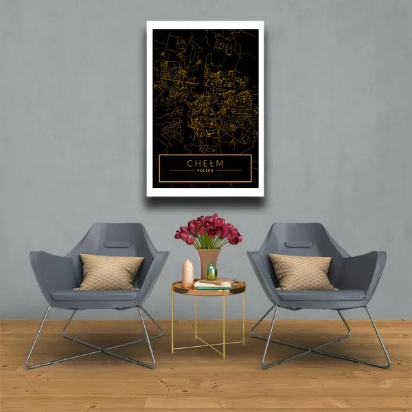 chelm-mapa-zlota-obraz-na-plotnie-30x40-cm-stan-nowy