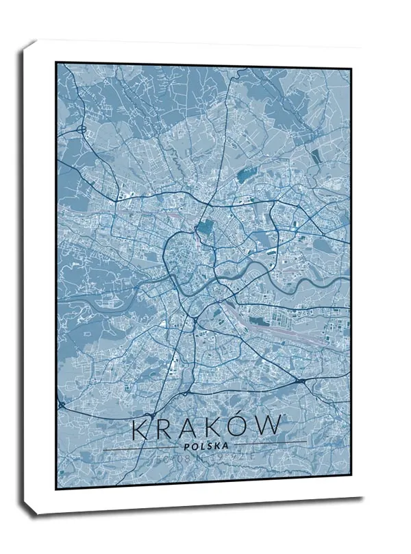 krakow-mapa-niebieska-obraz-na-plotnie-30x40-cm-stan-nowy