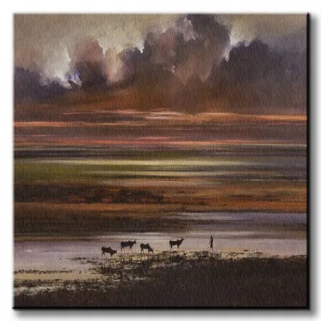 cattle-at-sunset-obraz-na-plotnie-60x60-cm