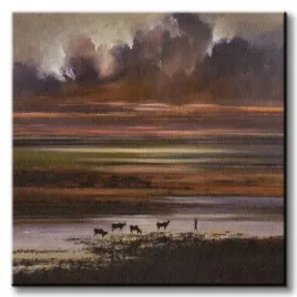 cattle-at-sunset-obraz-na-plotnie-60x60-cm