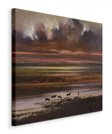 cattle-at-sunset-obraz-na-plotnie-60x60-cm