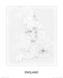 anglia-blackandampwhite-mapa-40x50-cm
