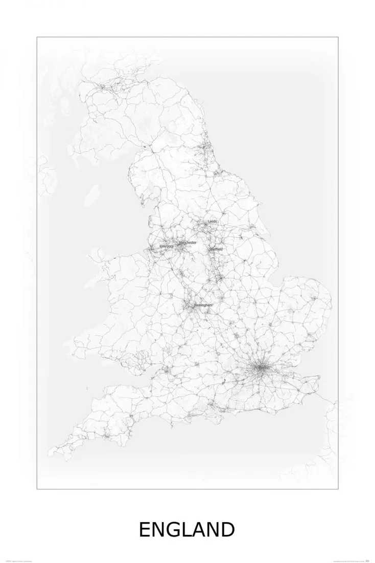 anglia-blackandampwhite-mapa-40x50-cm-stan-nowy