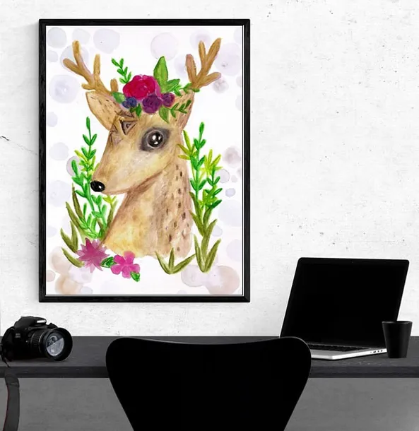 jelonek-akwarela-plakat-60x80-cm-stan-nowy
