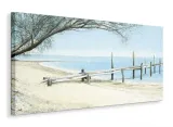 beach-tree-with-jetty-obraz-na-plotnie-100x50-cm