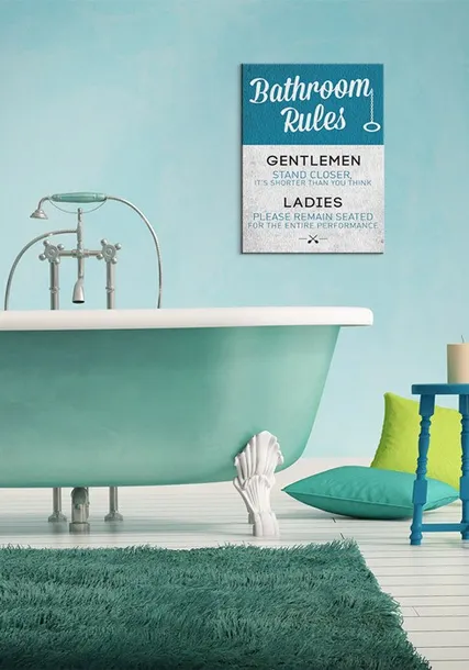 bathroom-rules-obraz-na-plotnie-60x80-cm-stan-nowy