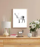 deer-snow-trees-plakat-premium-40x50-cm-stan-nowy