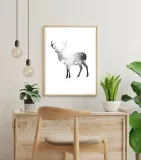 deer-snow-trees-plakat-premium-40x50-cm-stan-nowy