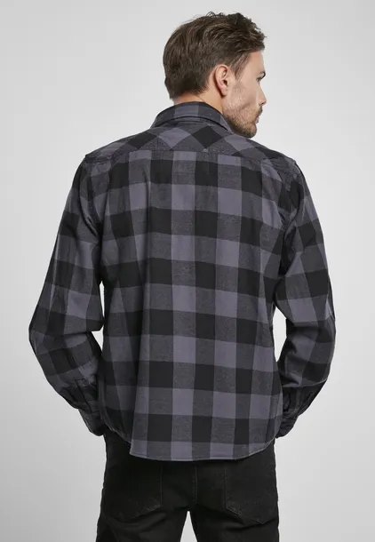 koszula-flanelowa-checked-black-grey-stan-nowy