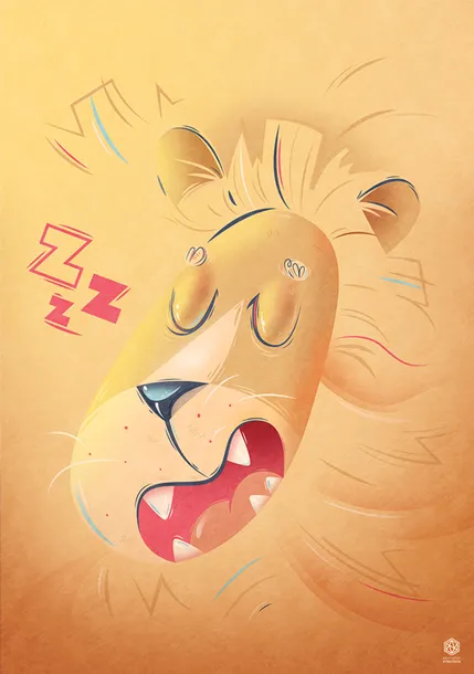 spiacy-lew-plakat-50x70-cm