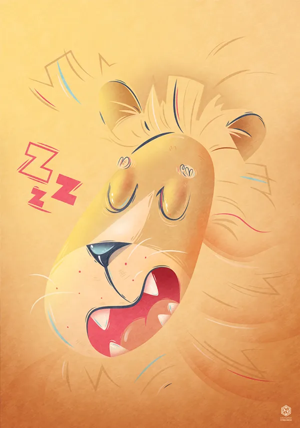 spiacy-lew-plakat-50x70-cm