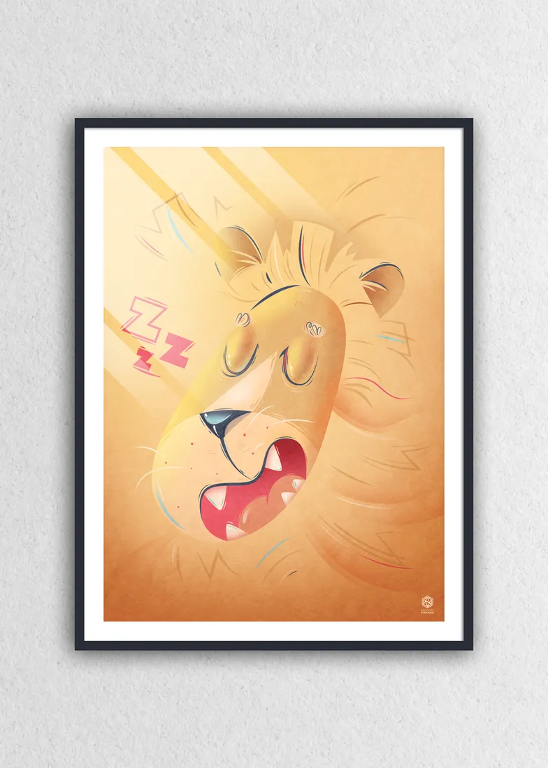 spiacy-lew-plakat-50x70-cm