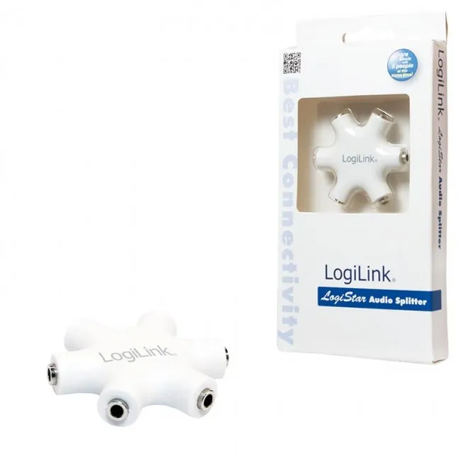 rozgaleznik-adapter-minijack-6-do-1-logilink-bialy