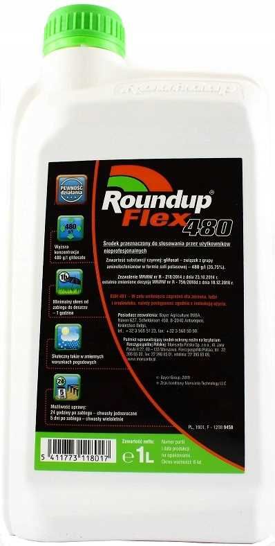 BAYER ROUNDUP FLEX 480 1l wszystkie chwasty glifosat 113257369 ERLI.pl