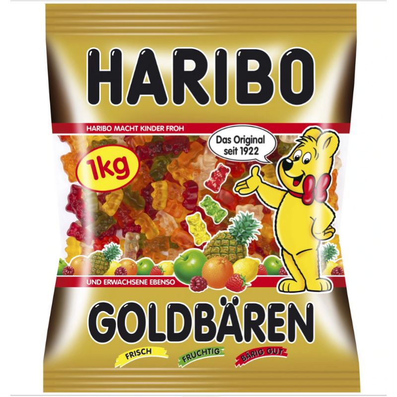 ŻELKI HARIBO GOLDBAREN ZŁOTE MISIE XXL 1KG ERLI pl