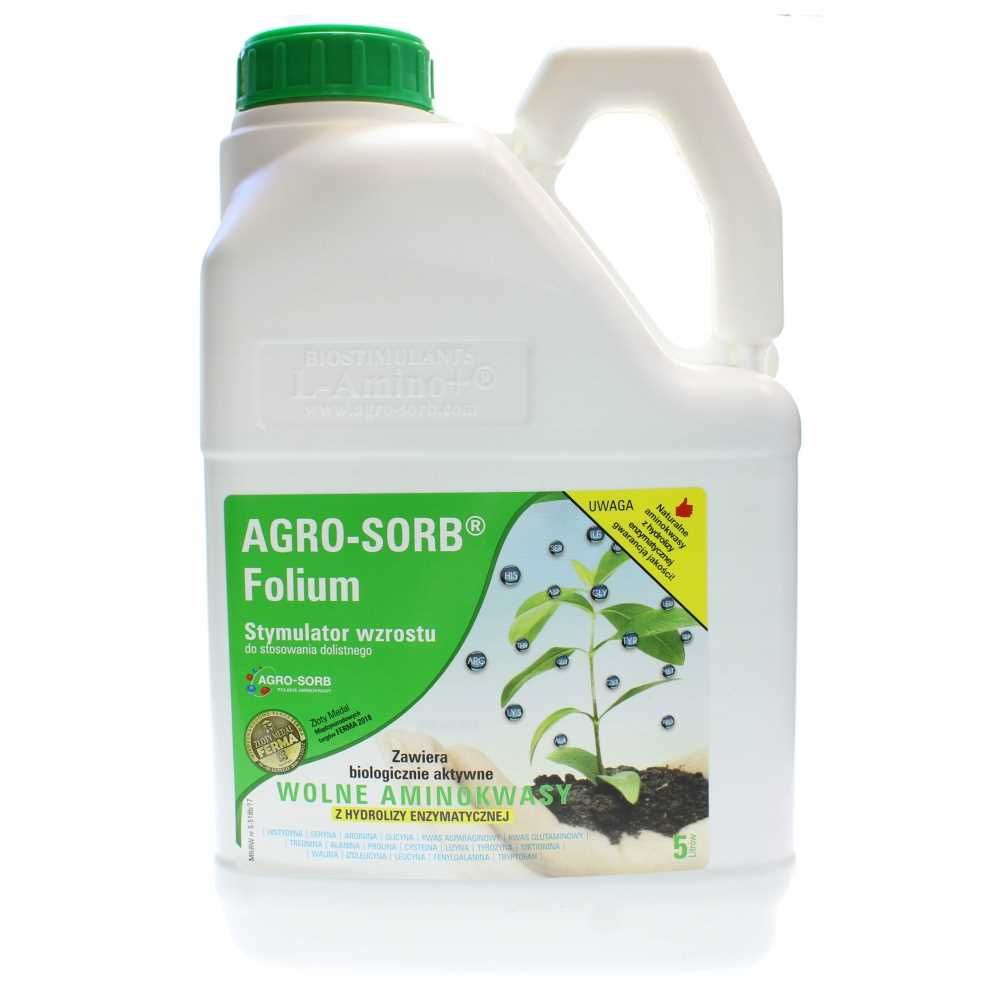 BIOPHARMACOTECH Agro-Sorb Folium 5l Aminokwasy Stymulator Wzrostu - ERLI.pl