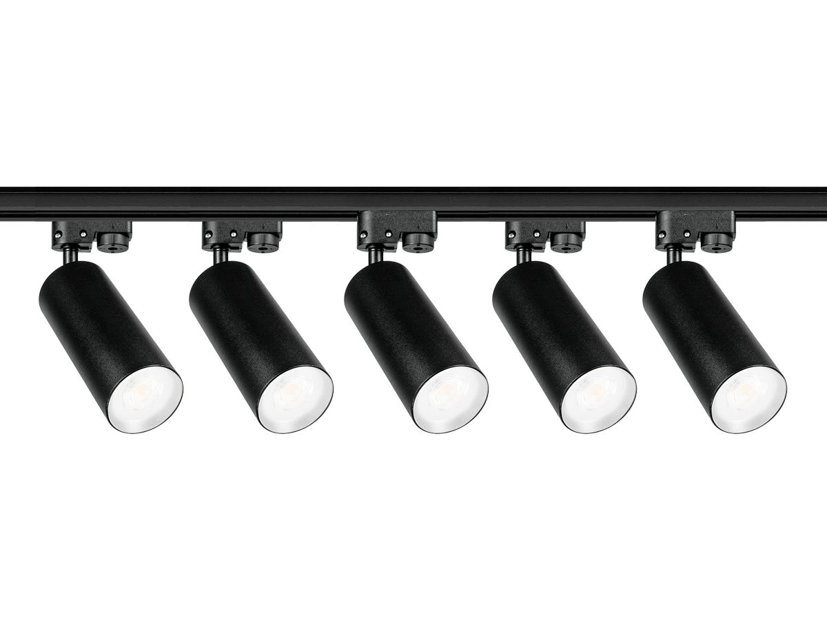 Promocja 5x Lampa reflektor szynowy Oprawa GU10 czarna Zestaw 2m wyprzedaż przecena