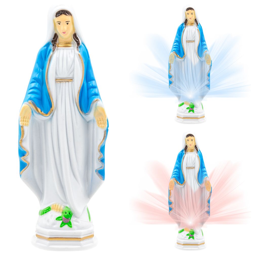 Promocja Świecąca Figurka Maryji Matki Boskiej 15cm Led Rgb wyprzedaż przecena