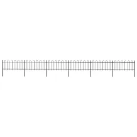 ogrodzenie-z-zaokraglonymi-koncami-stalowe-102x08-m-czarne