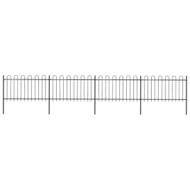 ogrodzenie-z-zaokraglonymi-koncami-stalowe-68-x-1-m-czarne