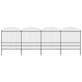 ogrodzenie-ogrodowe-z-wlocznia-stalowe-7145-x-200-cm-czarne