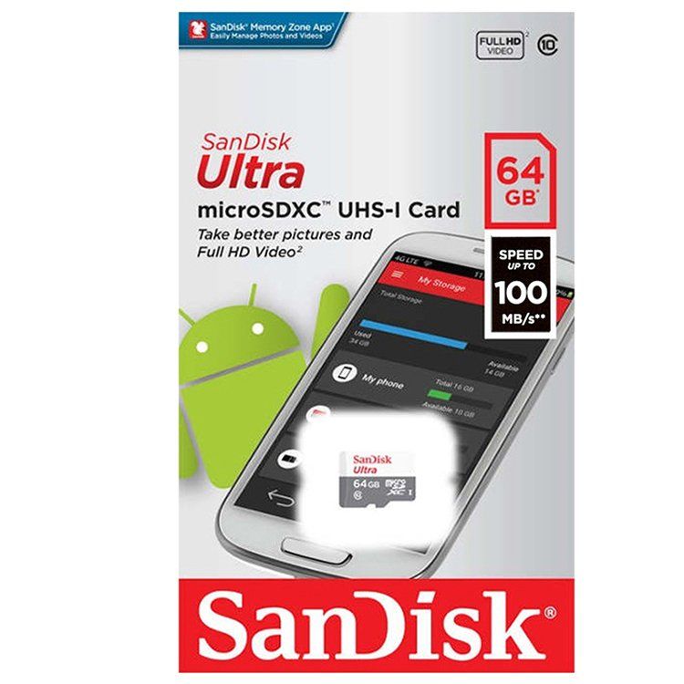 Karta pamięci Sandisk ULTRA Micro SD SDXC 64GB 100MB/s