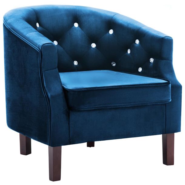 Fotel, niebieski, aksamit-Zdjęcie-0