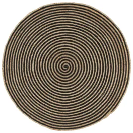 dywanik-recznie-wykonany-z-juty-spiralny-wzor-czarny-90-cm