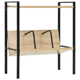 2-poziomowy-regal-czarno-debowy-52x28x59-cm