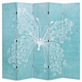 skladany-parawan-200x170-cm-niebieski-z-motylem