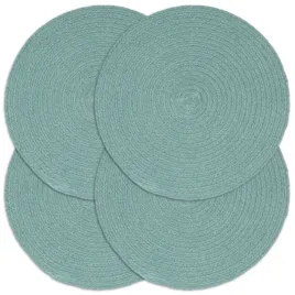 maty-na-stol-4-szt-gladkie-zielone-38-cm-okragle-bawelna