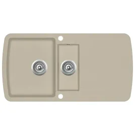 granitowy-zlewozmywak-dwukomorowy-bezowy