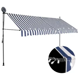 recznie-zwijana-markiza-z-led-400-cm-niebiesko-biala