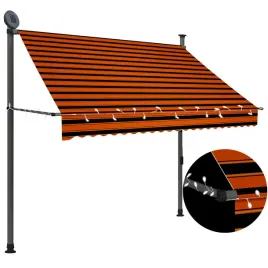 recznie-zwijana-markiza-z-led-200-cm-pomaranczowo-brazowa