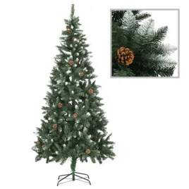 sztuczna-choinka-z-szyszkami-i-bialym-brokatem-210-cm